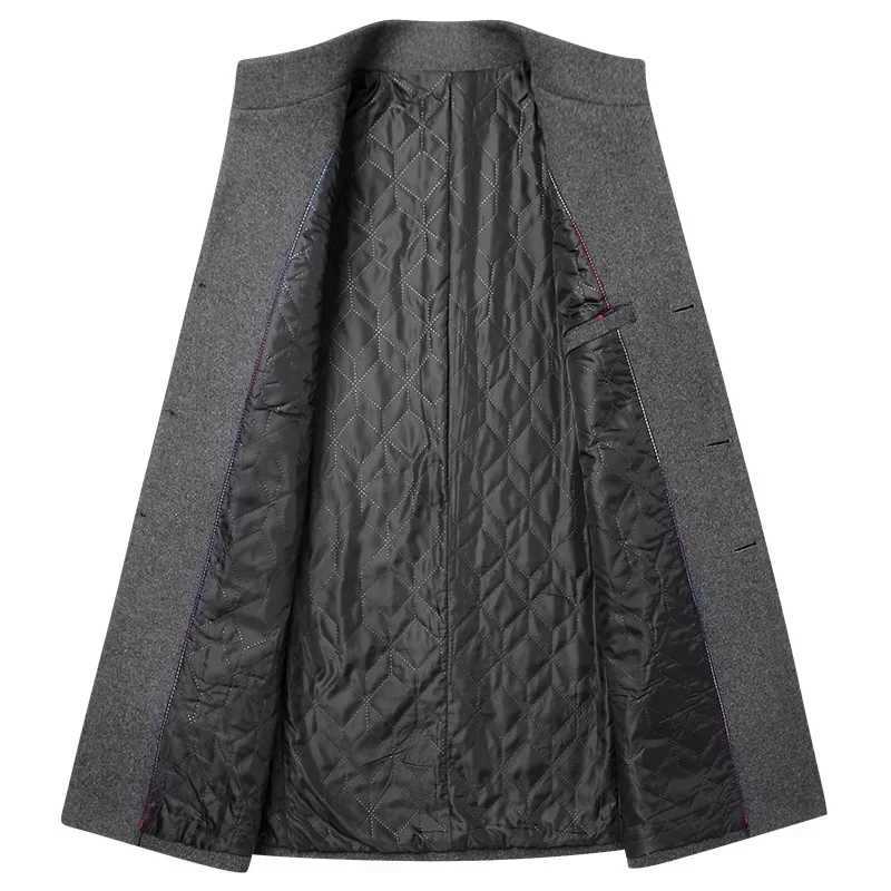 Mens Trench Long Jackets Double Chest Coats Casual Wool Blended Business Long Jacket Casual Jacket Mens Fit Blended New W241007