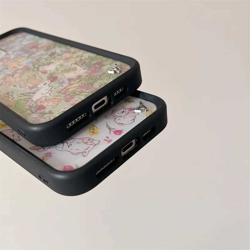 Cellphone Wildflower 3D Cartoon Cute Rabbit Girl Bow Pink High Heels Phone Case iPhone 15 14 12 16 Pro Max WF Soft Edge Hard Cover G241008