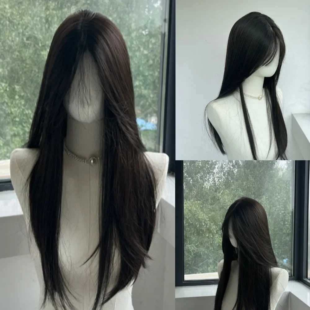 Ashely Black Wig for Women Long Straight Black Hair Lolita Cosplay Wigs for Daily Use School Life Heat Resistant Synthetic WigsXJ241008
