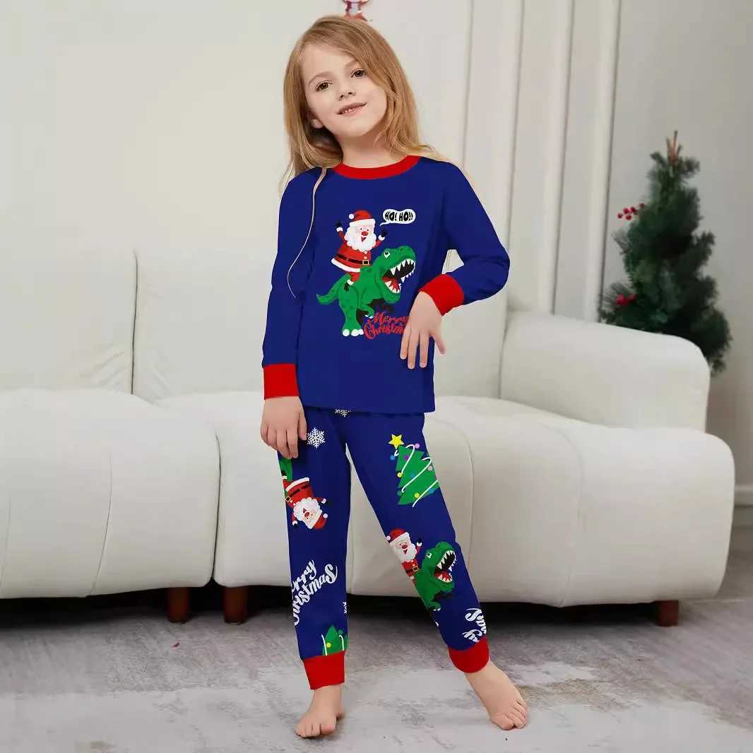Merry Christmas 2024 Family Matching Set Santa Claus Printing Mom Dad Child Top+Pants Baby and Dog jumpsuit Christmas Pajama Set W241008