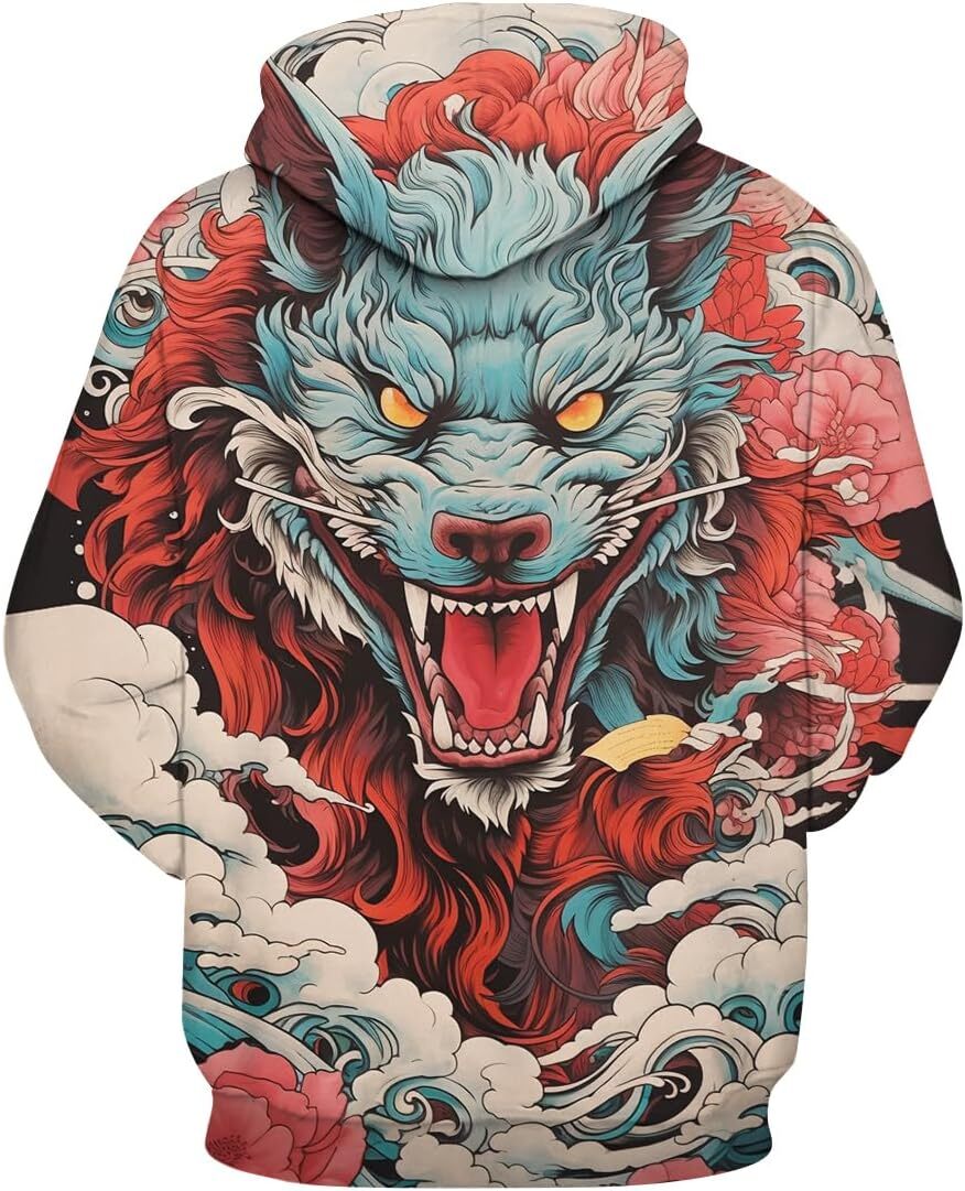 Hoodie for Mens Womens Retro Tiger Hoodie Mens 3D Print Psychedelic Funny Sweatshirt Hoodies Pocket Graphic Pullover Long Sleeve cool