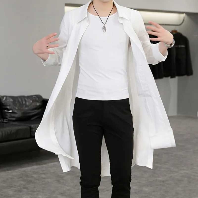 Summer thin mens zipper casual cardigan 7/4 sleeves cardigan jacket pocket decoration solid color open Korean style cardigan W241007