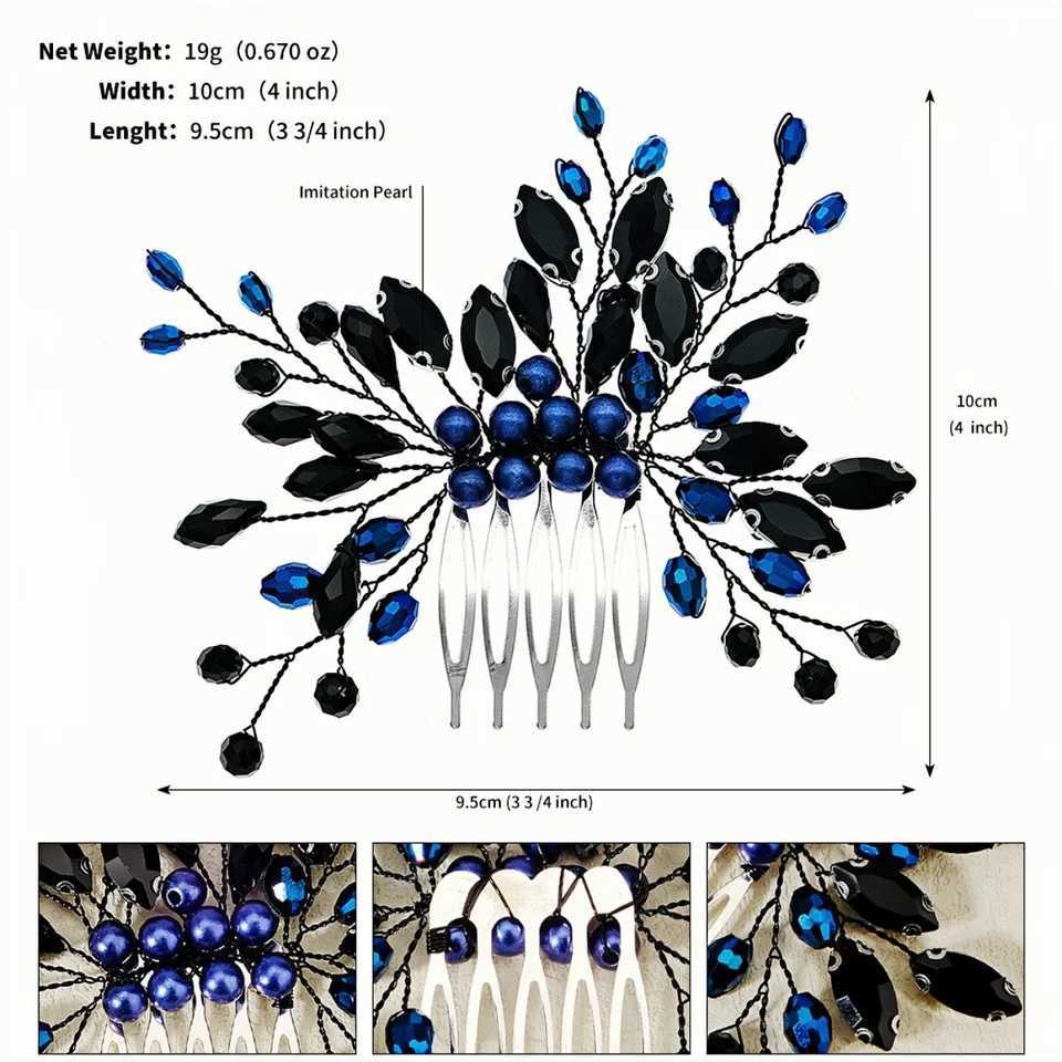 Black Style Bridal Hair Comb Black Series Wedding Hair Accessories Fashion Holiday Halloween Party Gifts W241007