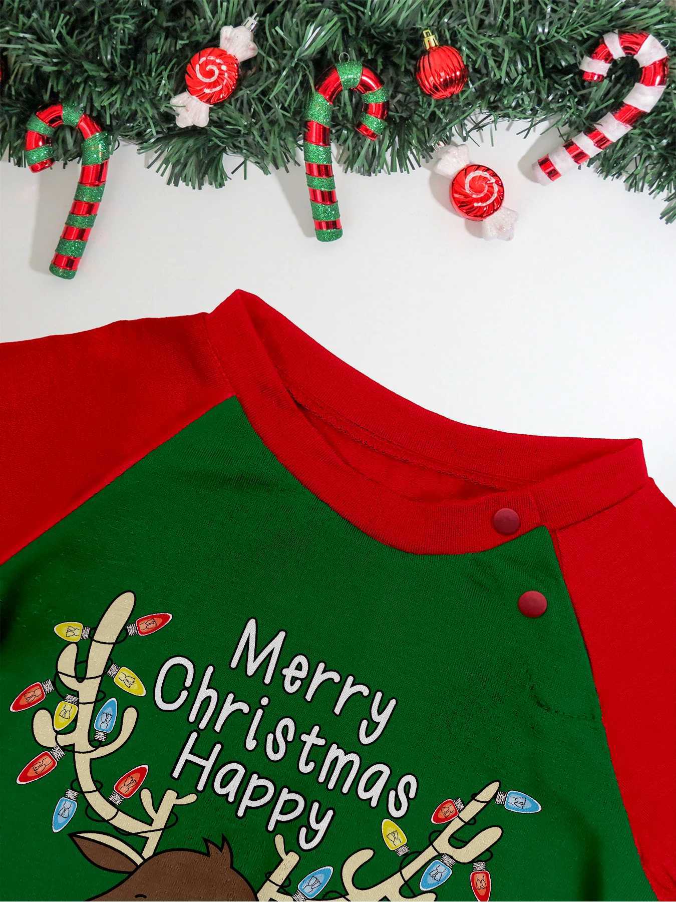 2025 Christmas Family Matching Pajamas Happy Christmas Deer Adult Childrens Clothing Top+Pants 2PCS Christmas Pajamas Dog Clothing W241008