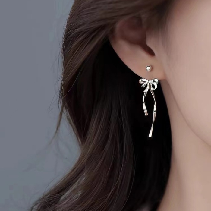 Needle Bow 2024 New Light Women's High End Earrings