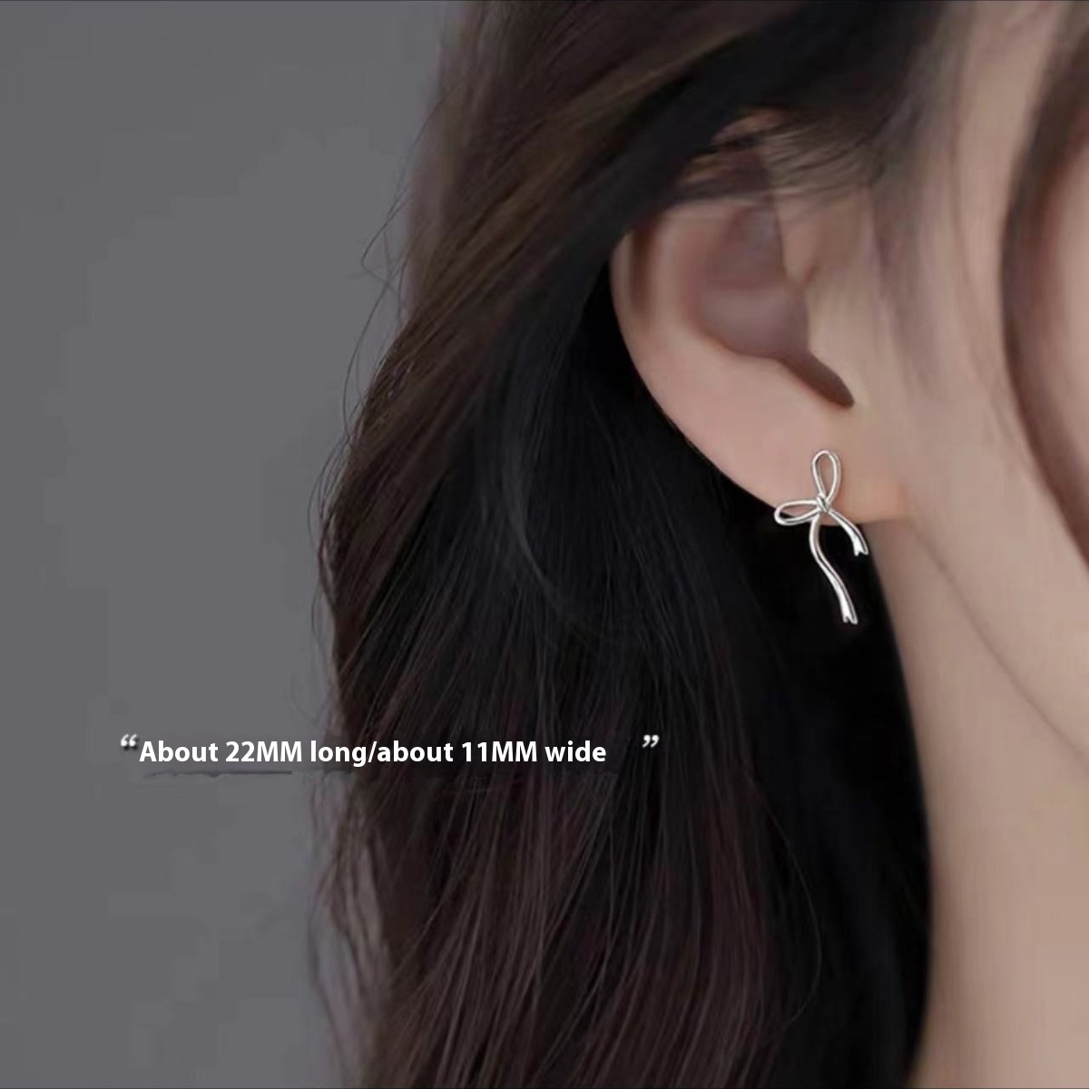 Pure sier needle bow light women's high-end earrings, 2024 new earrings
