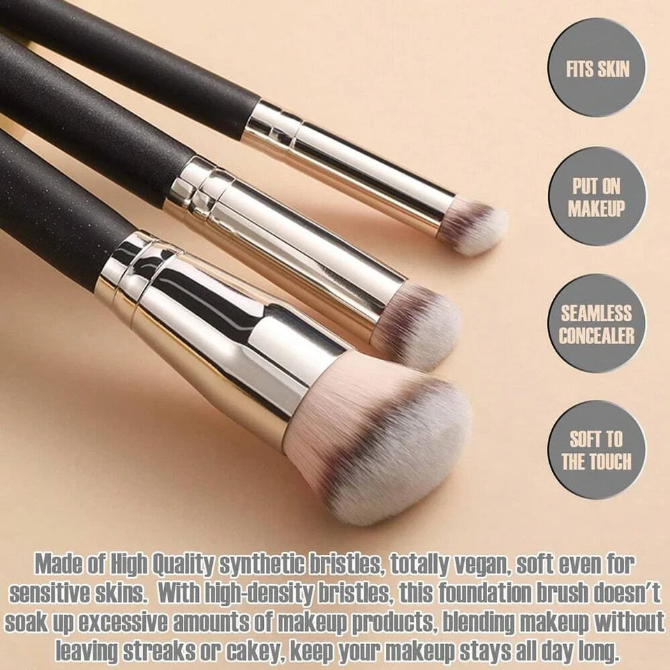 170/270 makeup brush basic powder makeup brush flat top concealer female makeup brush black beauty tool 241008