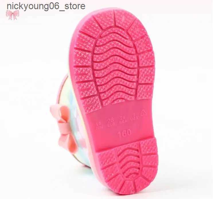 Boots New Rainbow Children Water Shoes PVC Kids Rubber Boots Fashion Cute Baby Girls Rain Boots Waterproof Cartoon Boys Water Boot L240910