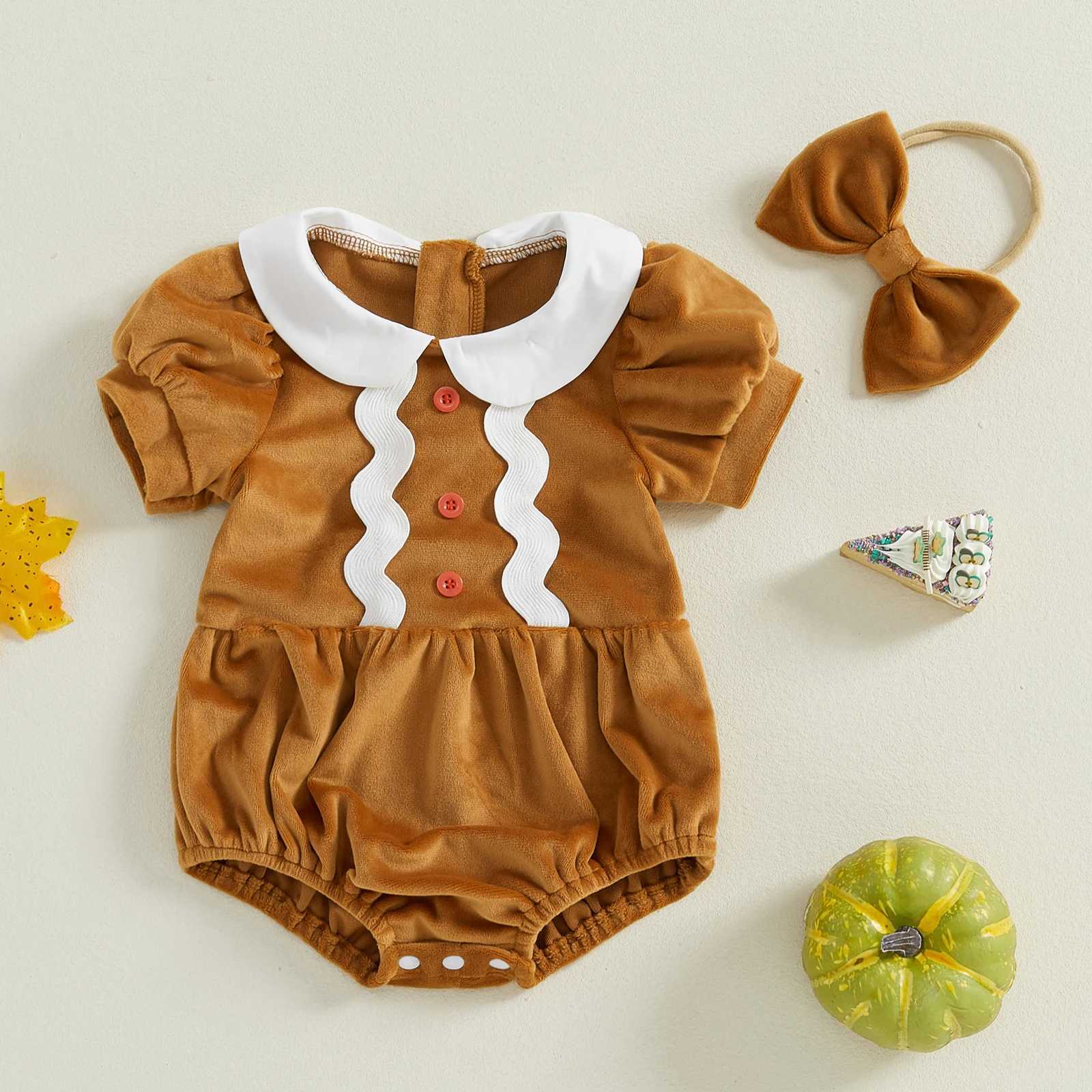 Ma baby 0-4Y Christmas newborn and childrens baby clothing home clothing gingerbread chiffon dress jumpsuit Christmas clothing W241008