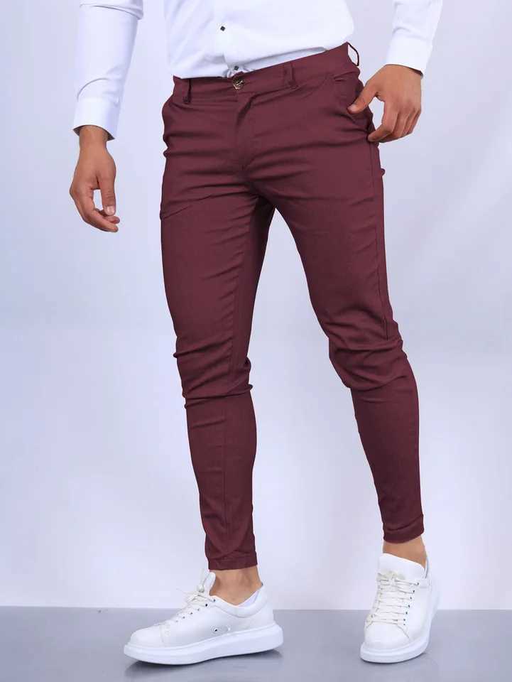 Solid Color Fashion Mens Pants Europe and the United States England Wind Calf Pants Four Seasons Comfortable Casual Formal PantX241008