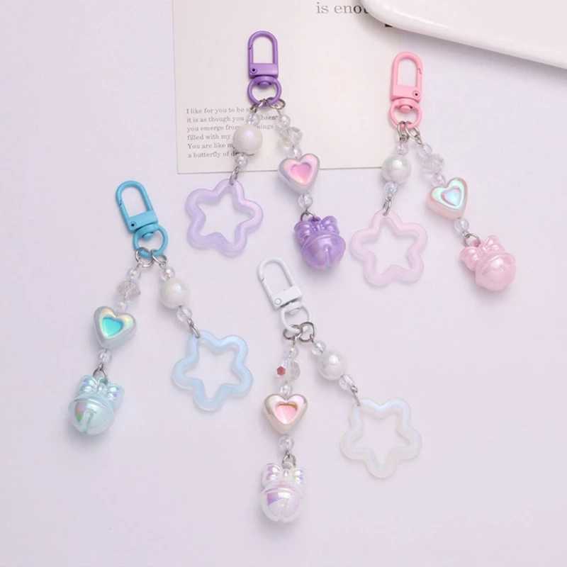 Gradient/Solid Color Star Charm Keychain Cute Pendant Car Keyring Backpack Decoration Fashion Bag Charm Jewelry GiftX241008