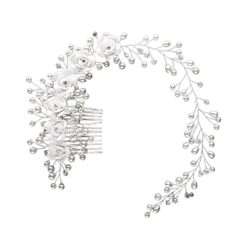 Luxury wedding hair jewelry used for brides pearl hair comb handmade hair accessories new W241007