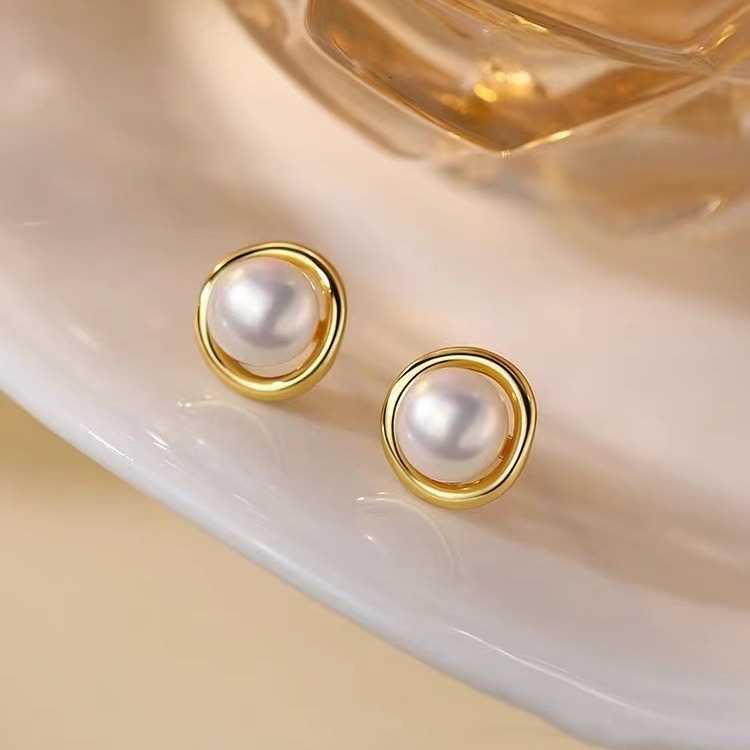 needle pearl for women with a high-end feel, light 2024 new earrings, niche earrings