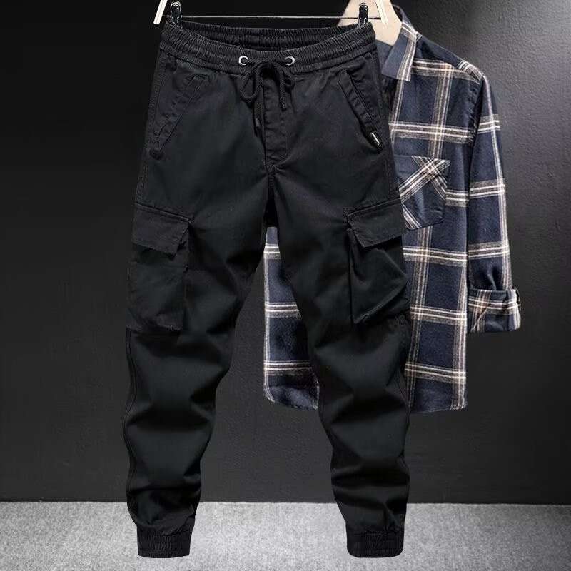 Wear Resistant Work Pants, Men's Army Green Work Pants, Autumn And Winter Trendy Brand Loose Oversized Casual Pants, Multi Pocket Ankle Binding P