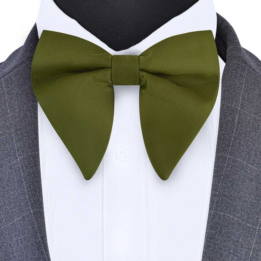 Classic silk pure green red black large bow tie suitable for mens fashionable bow parties business offices wedding gift accessories W241007