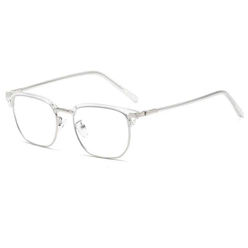 Retro Eyebrow Glasses Frame Anti Blue Light Myopia Eyeglasses Casual Half Frames Men Design Classic Flat Light Glasses FemaleX241008