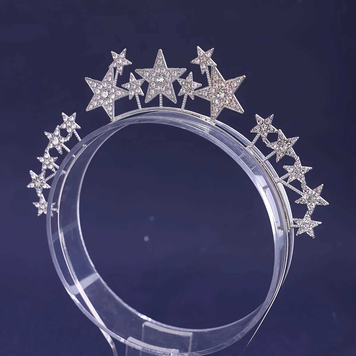Fairy Crown Cute Crystal Bridal Hair Headpiece Wedding Hair Accessories Water Diamond Hair Star Hair Ring Headpiece W241007