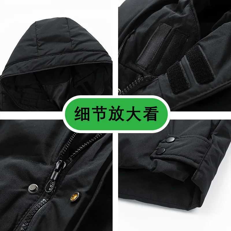Medium Long Cotton-padded Jacket Mens Big Size Explosive Winter Loose Hooded Padded Jacket Warm and Thick Down CoatXJ241008