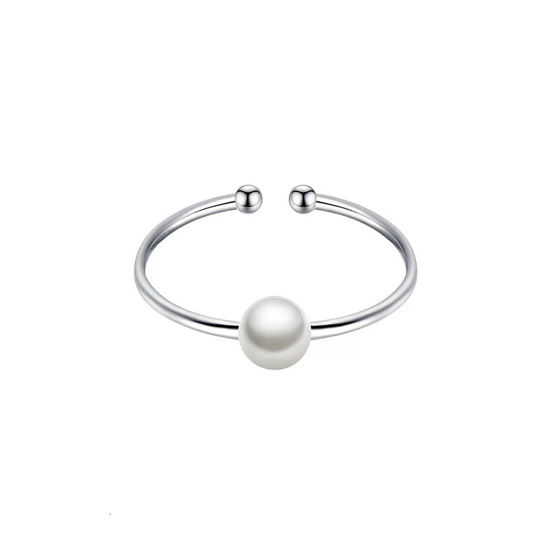 pearl niche, light luxury, high-end, tail female index finger open ring, plain ring