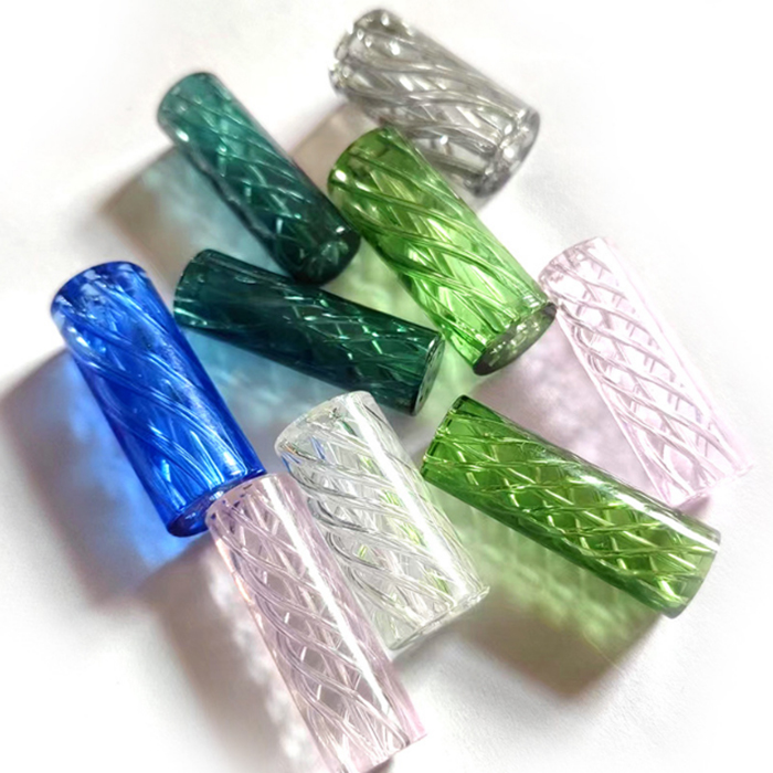Spiral Glass Filter Tips Smoking Pipes OD 7mm 8mm 10mm 12mm Height 30mm Round Mouthpiece Colorful Thick Pipe Cigarette Dry Herb Tobacco Tip