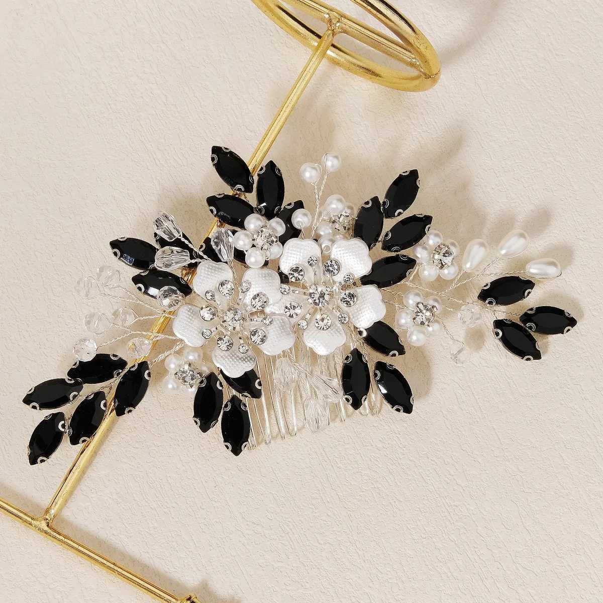 Black Style Bridal Hair Comb Black Series Wedding Hair Accessories Fashion Holiday Halloween Party Gifts W241007