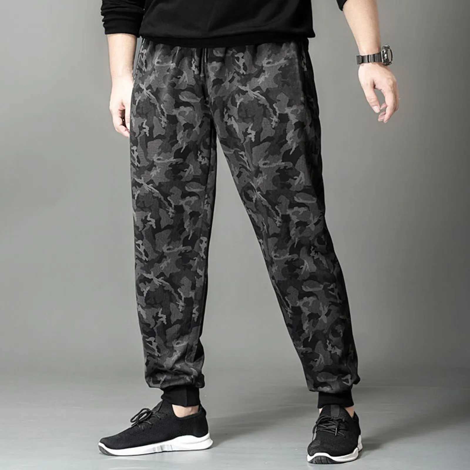 Cotton-Padded Trousers Winter Sports Velvet Camouflage Trousers Thick Loose Bound Sports Trousers Soft Sports Pants Jogging PantX241008