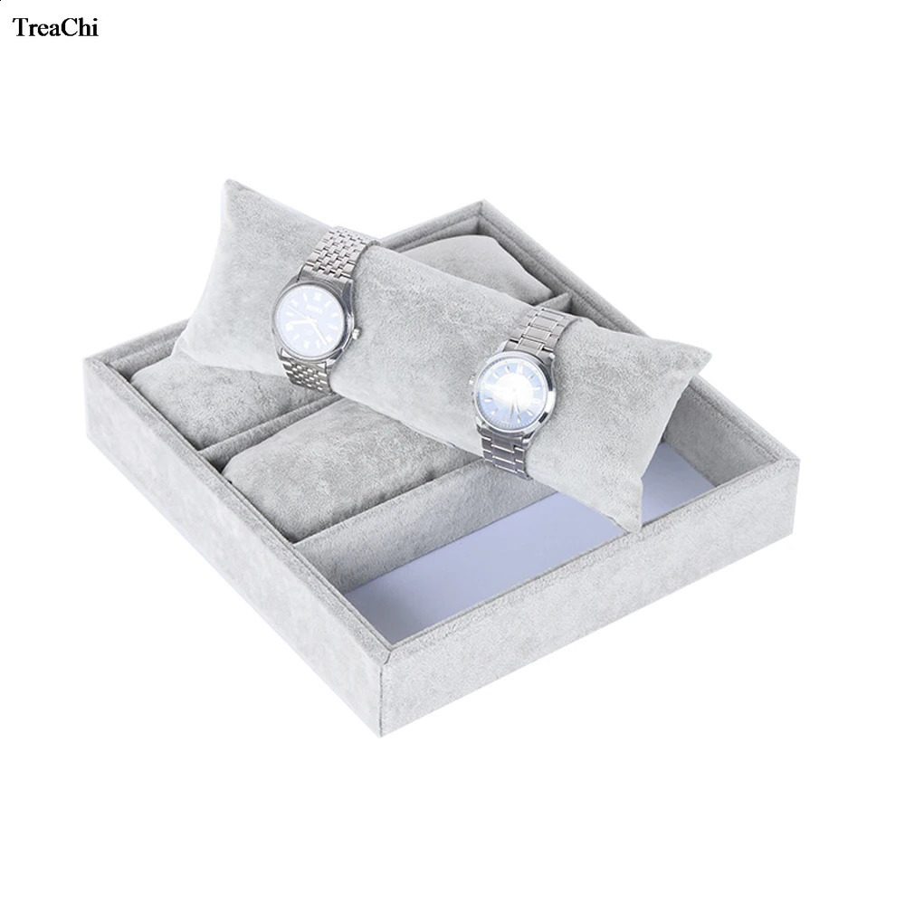 Velvet Watch Pillow Display Tray 3 Mesh Bracelet Jewelry Organizer Case Necklace Wrestling Watch Display Pad Tray Case 240924