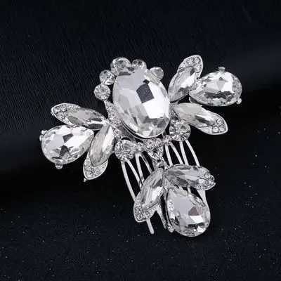 Silver Pearl Water Diamond Wedding Hair Comb Female Hair Accessories Jewelry Bridal Headwear W241007