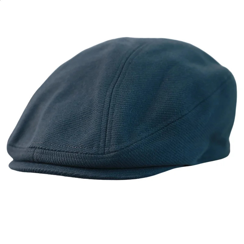 Retro Blue Wool British Style Mens Beret Spring Autumn Casual Street s Boys Wild Octagonal Driving Kirby Hat A-57 241007