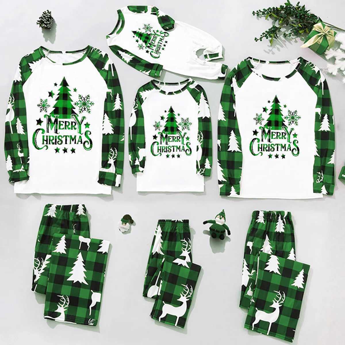 Christmas Family Matching Set Mom Dad Child 2-piece Pajama Set Baby Pants Casual Loose Pajamas W2410085