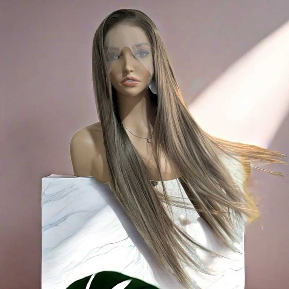 Brown Wig Synthetic Lace Wig Body Silky Straight Wig Long Honey Brown Lace Front Wig Glueless Hair Wigs For Women Cosplay WearXJ241008