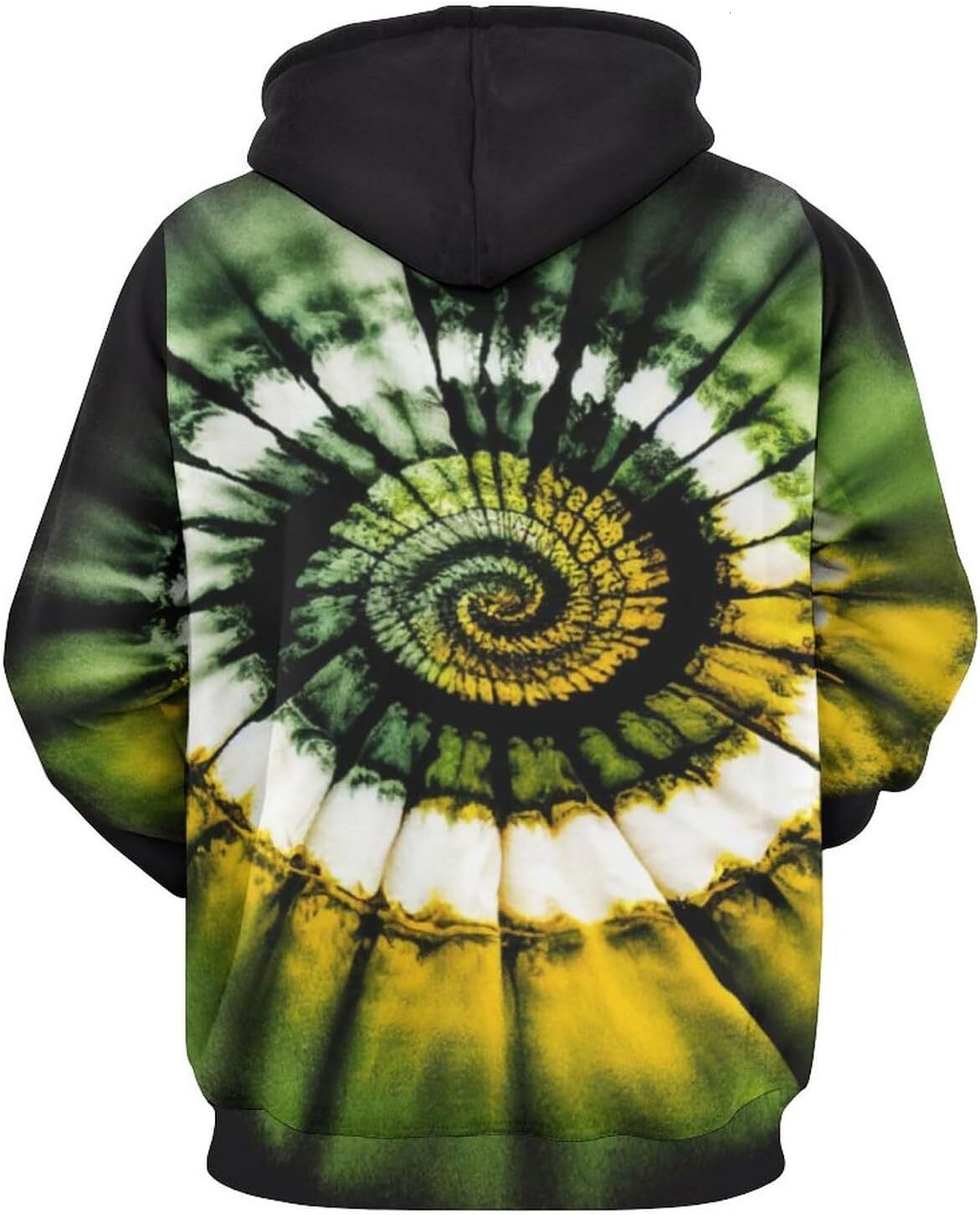 Hoodie for Mens Womens Mens Tie Dyed Spiral Sun Hoodie Rainbow Stripe Print Pattern Green Sweatshirt Hoodie Graphic Hoodies sweatshirt Pullover Long S