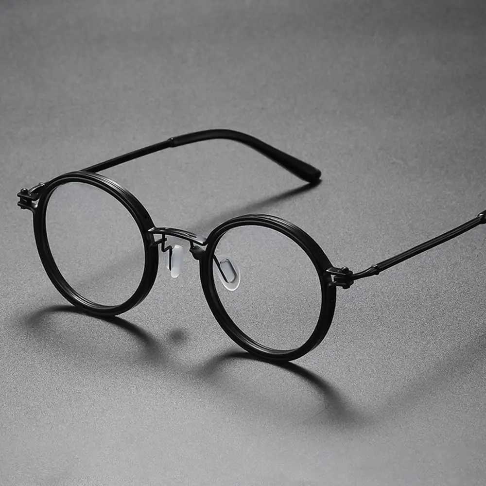 Anti-Blue Light Glasses Metal Frame Round Eyeglasses Eye Protection Computer Goggles Portable Retro Glasses Men WomenX241008
