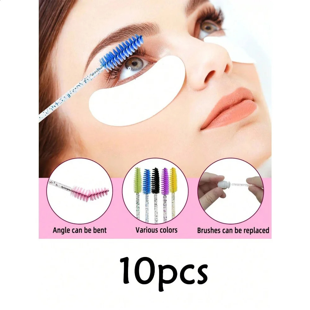 50 sets of reusable eye black sticks eyelash spray brushes with tubes disposable eyebrow decal boxes in containers wholesale 241008