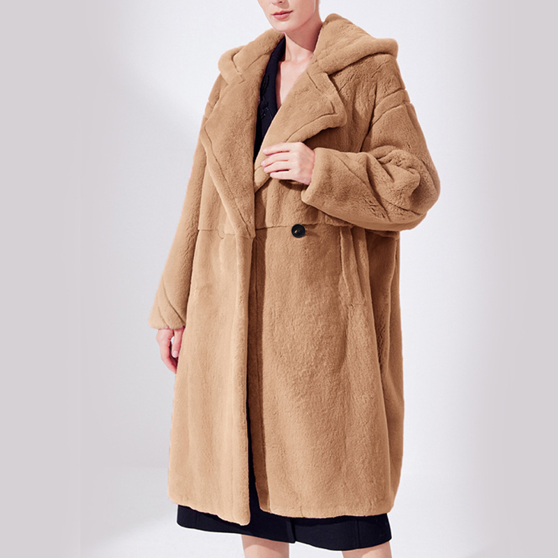 5Xl Hooded Faux Women Winter Plush Female Oversized Fluffy Jacket Teddy Ladies Long Fur Coat Plus Size 2023
