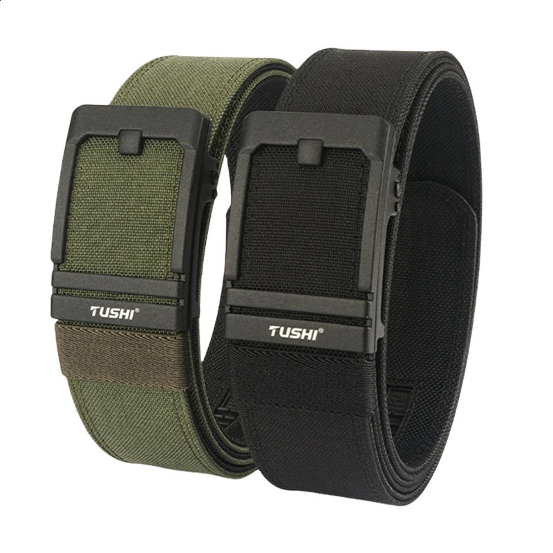 4.3cm wide tactical canvas belt outdoor sports training jeans accessories womens nylon automatic buckle waist belt 240925
