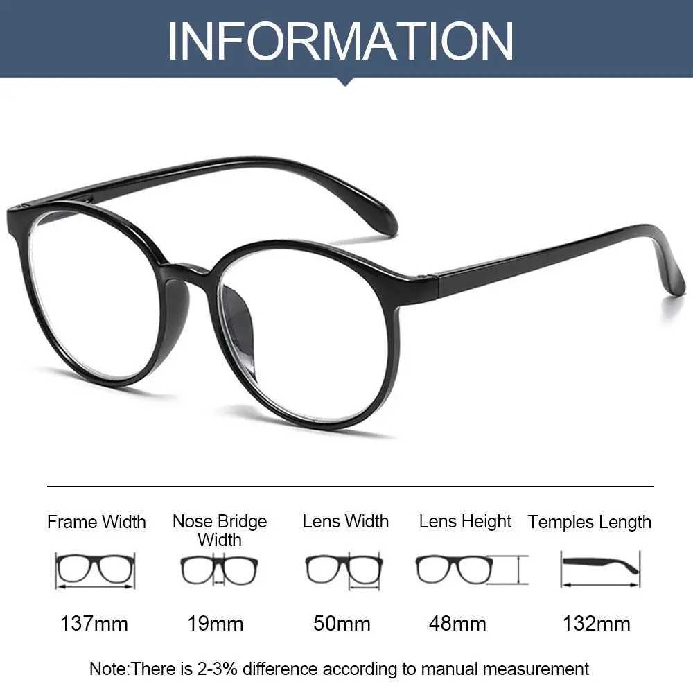 Fashion Myopia Glasses For Women Men Optical Spectacles Vision Care Eyeglasses Round Frame EyewearX241008