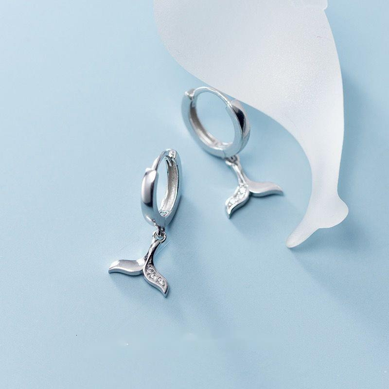 Needle Ear Buckle Women's Small Fresh Mermaid Tail with Sweet and Elegant Earrings