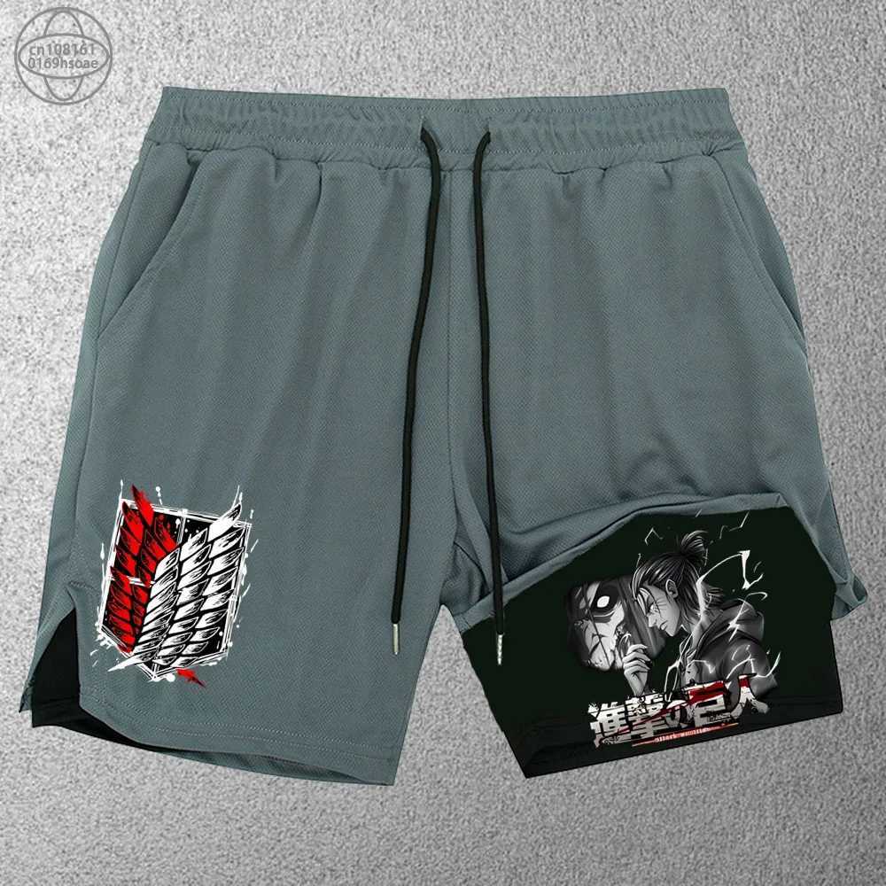 Summer casual outdoor sports shorts gym boxing bodybuilding training breathable double-layer shorts mens daily clothing S-2XLW240713