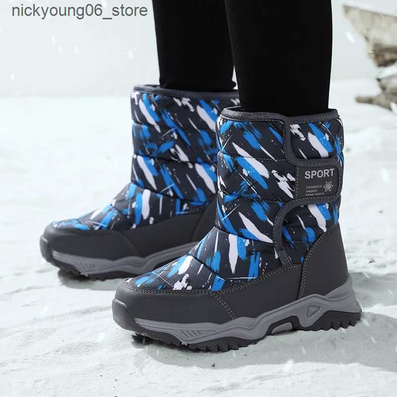 Boots New Arrival Winter Children Shoes Plush Waterproof Fabric Non-Slip Girl Rubber Sole Snow Boots Fashion Warm Outdoor Boots L240910