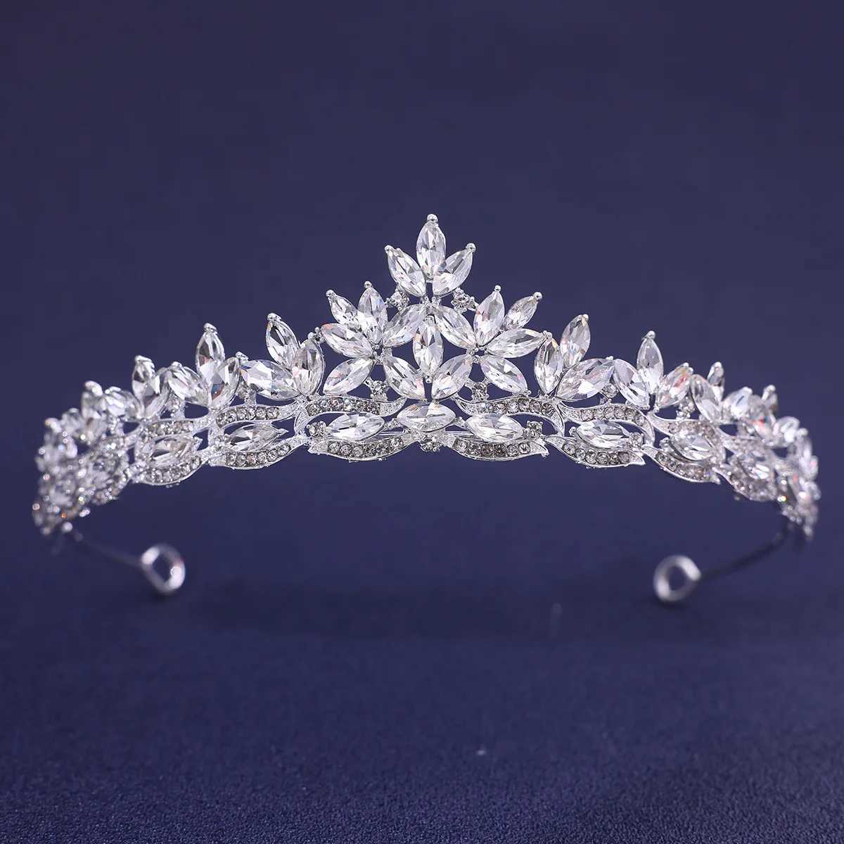 1Pc New Wedding Accessories Alloy Inlaid Golden Hair Crown Bridal Wedding Hair Accessories Crystal Crown Ideal Gift Choice W241007