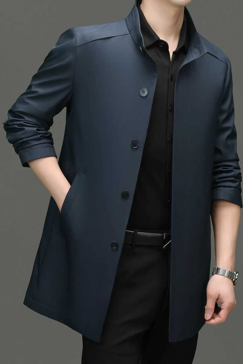 2024 Autumn Mens PU Leather Windbreaker Fashion Casual Jacket Fashion Windproof Spring Mens Waterproof Jacket Mens Wear W24100711