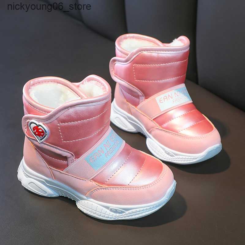 Boots 2025 Girls Boots Fashion Snow Boots For Kids Boots For Toddler Boys Girl Toddlers Winter Warm Cotton Plush Fur Sports Snow Boots L240910