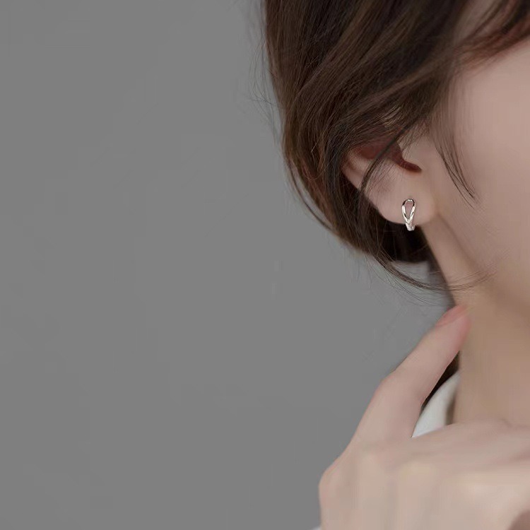 Needle Simple Hollow Ear Buckle Edition Smooth Water Drop Small Women's Earring Earrings