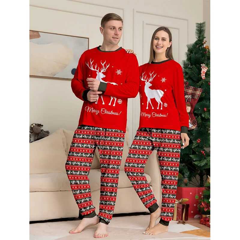2025 New Christmas Pajama Family Matching Clothing Set Adult Father Mother Children Family Appearance Christmas Pajama Baby Diaper Set W241008
