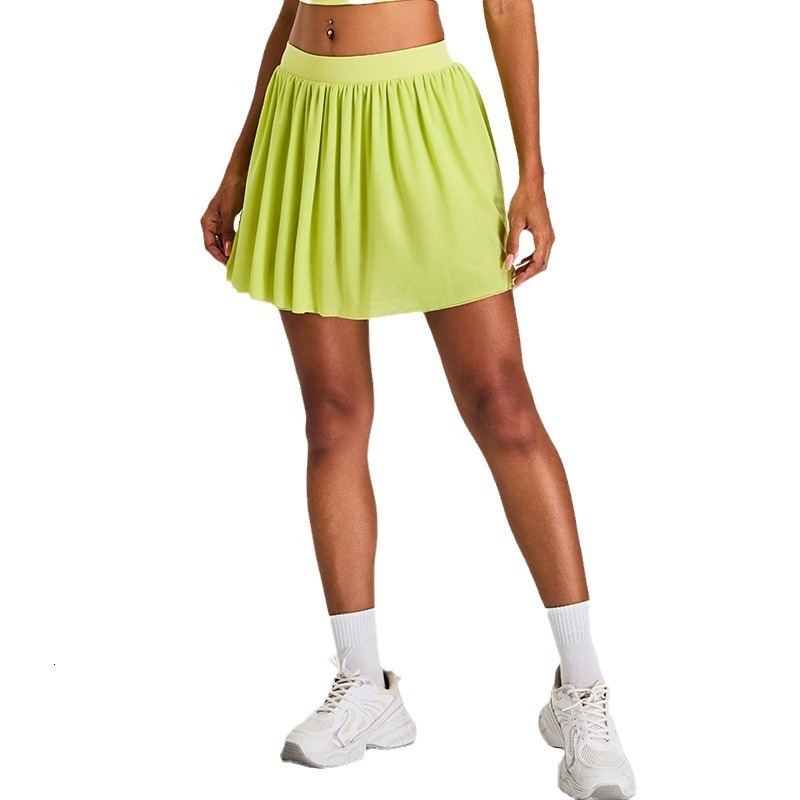New sports with pleated A-line tennis skirt, covering the buttocks show off weight and prevent exposure to light, outdoor fitness yoga short skirt