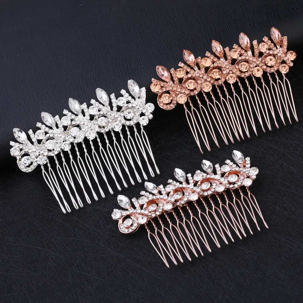 Silver Pearl Water Diamond Wedding Hair Comb Female Hair Accessories Jewelry Bridal Headwear W241007