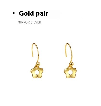 Cute wer pure sier 2024 new trend, simple earrings, internet famous temperament ins