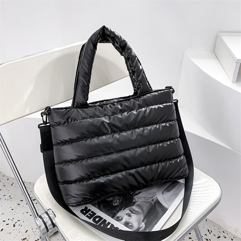 Lightweight down cotton pad shoulder bag inflatable handbag for womens bedding inflatable handbag ww 241008