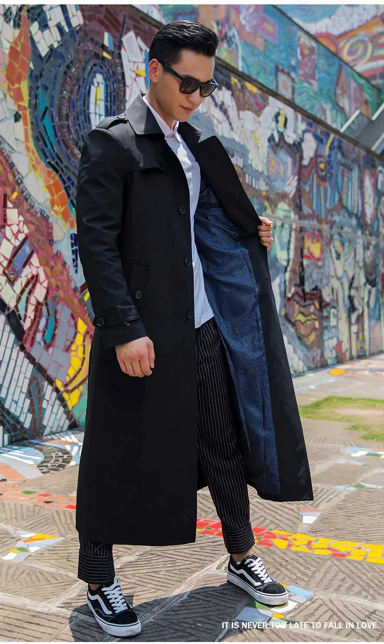 Autumn and Winter Mens Trench Coat Long Sleeve Daily Smart Leisure British Style Luxury Coat Korean Mens Birthday Gift Coat W241007